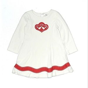 Hanna Andersson/  Christmas Dress Nordic Sherpa Fleece White Birds w Red